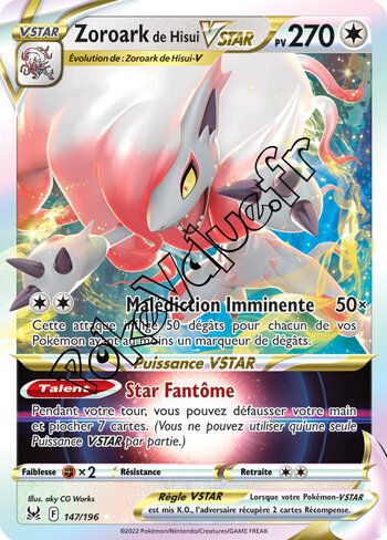 PokeValue fr Carte Pokémon Zoroark de Hisui VSTAR n147 série