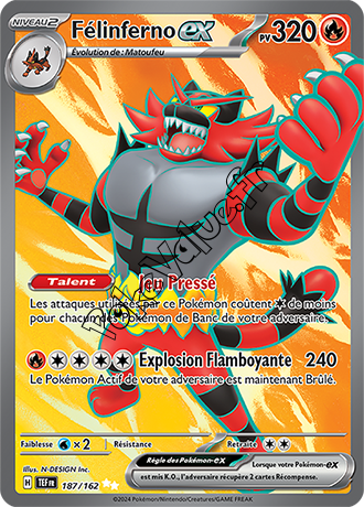 PokeValue fr Carte Pokémon Félinferno ex n187 série Forces