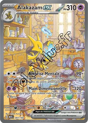 Carte Pokémon Alakazam ex n°201 de la série 151