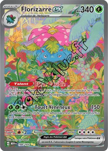 Carte Pokémon Florizarre ex n°198 de la série 151