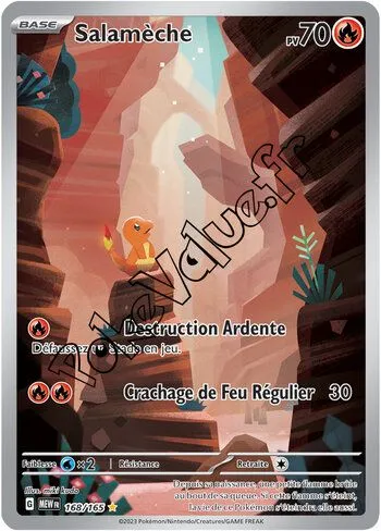 Carte Pokémon Salamèche n°168 de la série 151