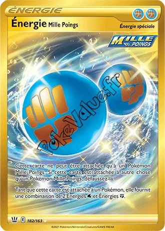 Carte Pokémon Énergie Mille Poings n°182 de la série Styles de Combat