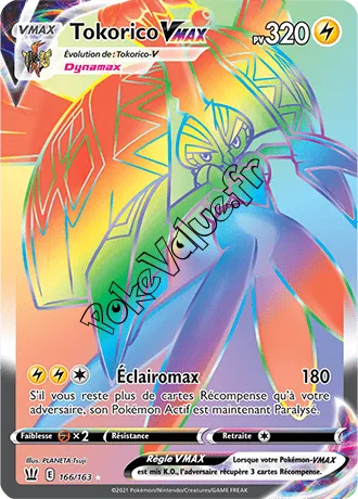 Carte Pokémon Tokorico VMAX n°166 de la série Styles de Combat