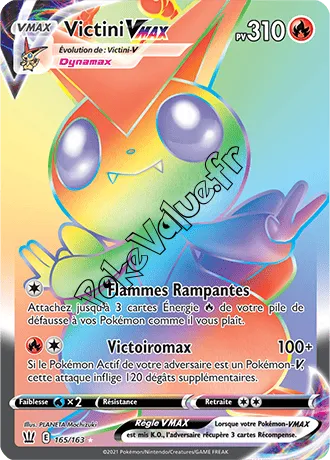 Carte Pokémon Victini VMAX n°165 de la série Styles de Combat