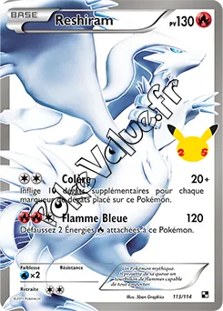Carte Pokémon Reshiram n°BLW 113 de la série Célébrations