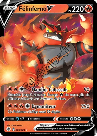 Carte Pokémon Félinferno V n°8 de la série La Voie du Maître