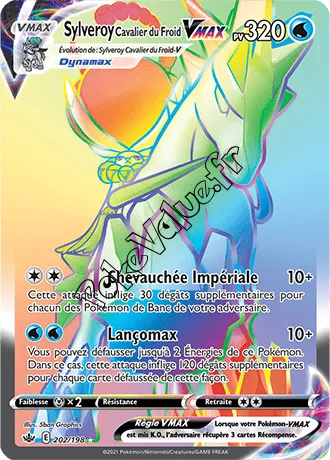 Carte Pokémon Sylveroy Cavalier du Froid VMAX n°202 de la série Règne de Glace