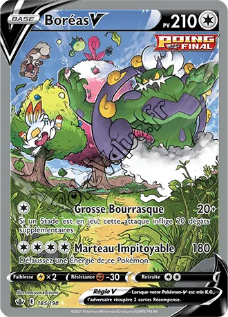 Carte Pokémon Tornadus V n°185 de la série Règne de Glace