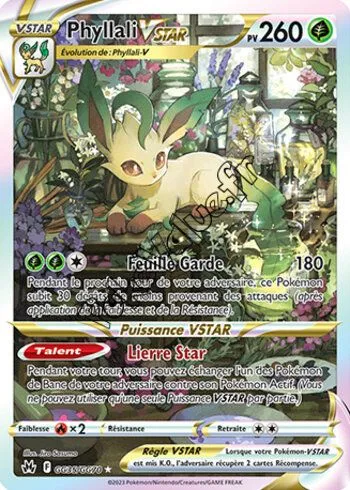 Carte Pokémon Phyllali VSTAR n°GG35 de la série Zénith Suprême