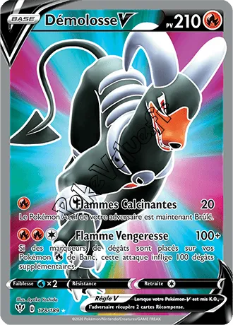 Carte Pokémon Démolosse V n°178 de la série Ténèbres Embrasées