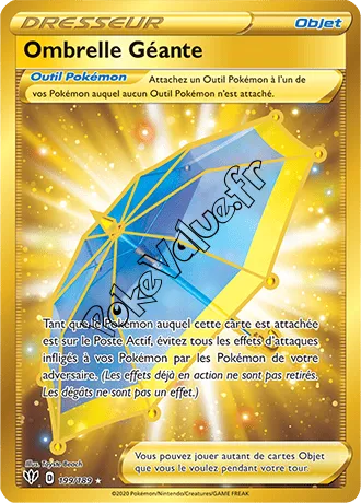 Carte Pokémon Ombrelle Géante n°199 de la série Ténèbres Embrasées