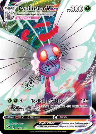 Carte Pokémon Papilusion VMAX n°2 de la série Ténèbres Embrasées