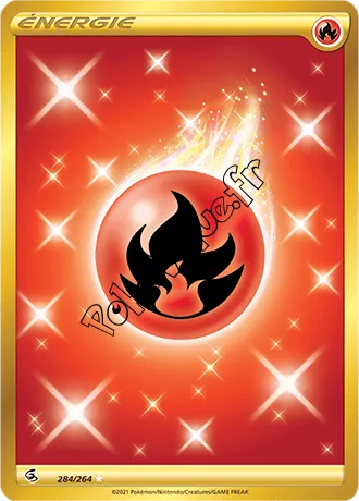 Carte Pokémon Énergie Feu n°284 de la série Poing de Fusion