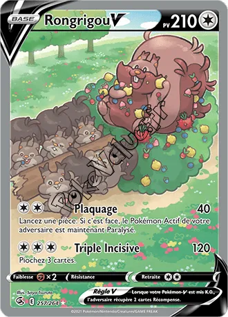 Carte Pokémon Rongrigou V n°257 de la série Poing de Fusion