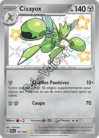 Carte Pokémon Cizayox n°191 de la série Destinées de Paldea