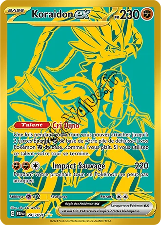 Carte Pokémon Koraidon ex n°245 de la série Destinées de Paldea