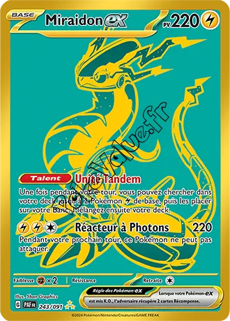 Carte Pokémon Miraidon ex n°243 de la série Destinées de Paldea