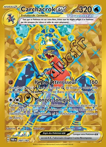 Carte Pokémon Carchacrok ex n°260 de la série Faille Paradoxe