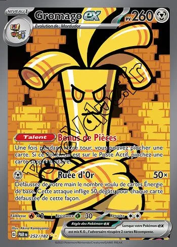 Carte Pokémon Gromago ex n°252 de la série Faille Paradoxe