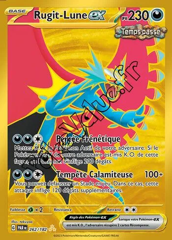 Carte Pokémon Rugit-Lune ex n°262 de la série Faille Paradoxe