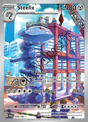 Carte Pokémon Steelix n°208 de la série Faille Paradoxe