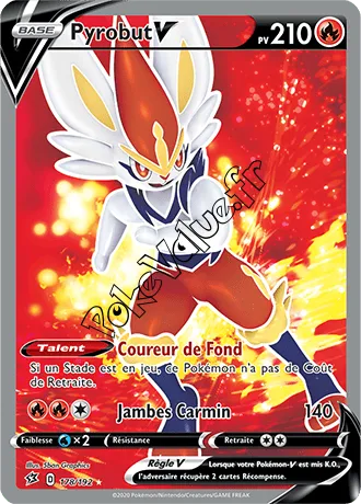 Carte Pokémon Pyrobut V n°178 de la série Clash des Rebelles
