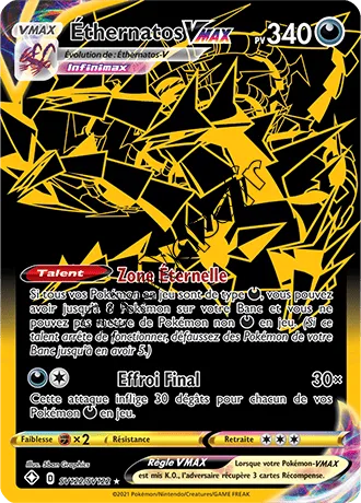 Carte Pokémon Éthernatos VMAX n°SV122 de la série Destinées Radieuses