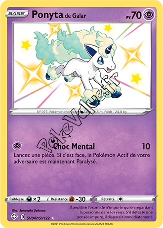 Carte Pokémon Ponyta de Galar n°SV47 de la série Destinées Radieuses
