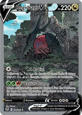 Carte Pokémon Regidrago V n°184 de la série Tempête Argentée