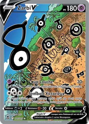 Carte Pokémon Zarbi V n°177 de la série Tempête Argentée