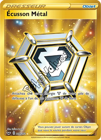 Carte Pokémon Écusson Métal n°214 de la série Épée et Bouclier