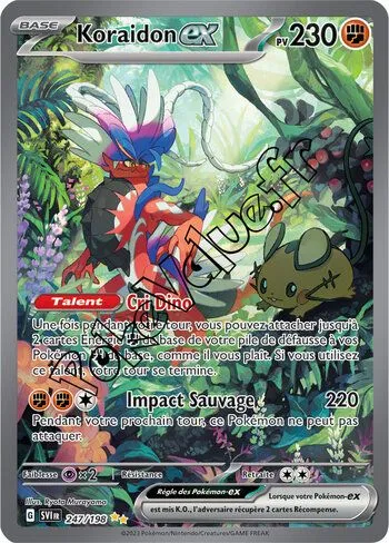 Carte Pokémon Koraidon ex n°247 de la série Écarlate et Violet
