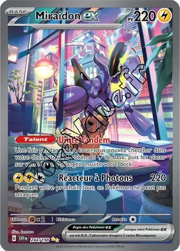 Carte Pokémon Miraidon ex n°244 de la série Écarlate et Violet