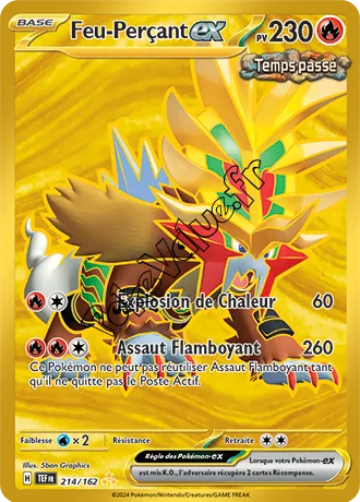 Carte Pokémon Feu-Perçant ex n°214 de la série Forces Temporelles