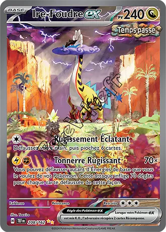 Carte Pokémon Ire Foudre ex n°208 de la série Forces Temporelles