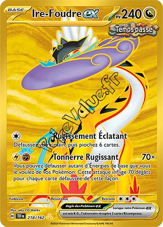 Carte Pokémon Ire-Foudre ex n°218 de la série Forces Temporelles