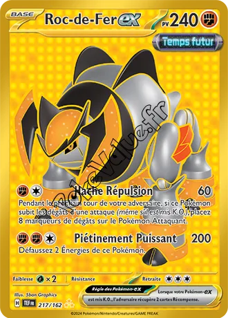 Carte Pokémon Roc-de-Fer ex n°217 de la série Forces Temporelles