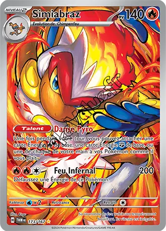 Carte Pokémon Simiabraz n°173 de la série Mascarade Crépusculaire