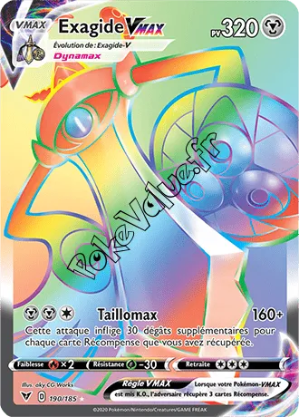 Carte Pokémon Exagide VMAX n°190 de la série Voltage Éclatant