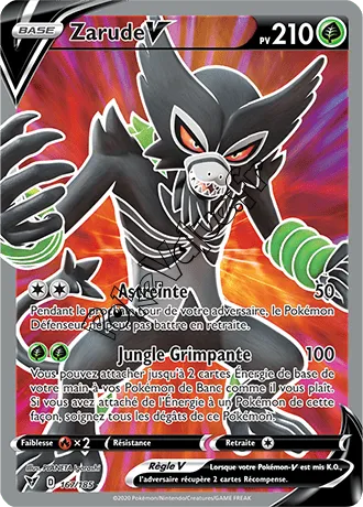 Carte Pokémon Zarude V n°167 de la série Voltage Éclatant